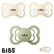 3 bibs sutter supreme størrelse 2 i farverne Ivory og Sage